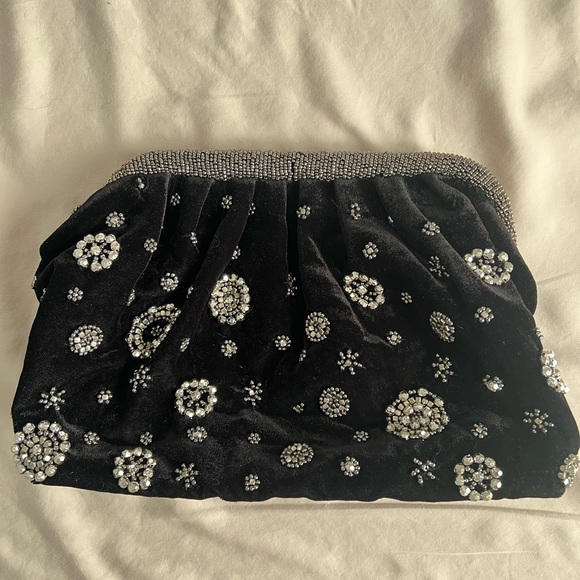 NWT Anthropologie Studded Velvet Embellished Clutch - Picture 4 of 14